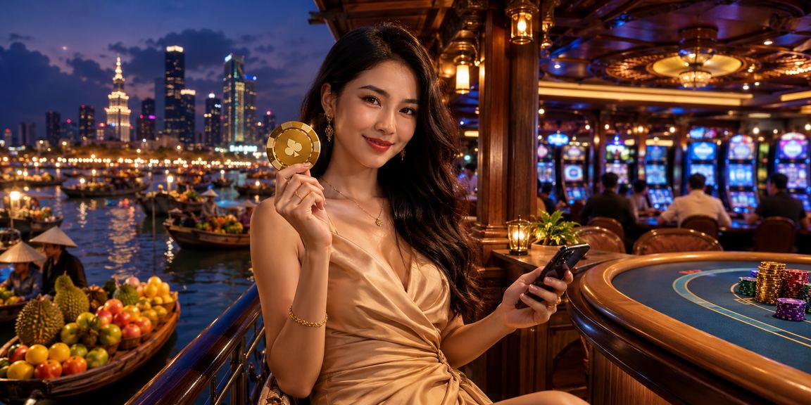 Người dùng vùng Mekong truy cập ứng dụng casino di động bên tách cà phê buổi sáng